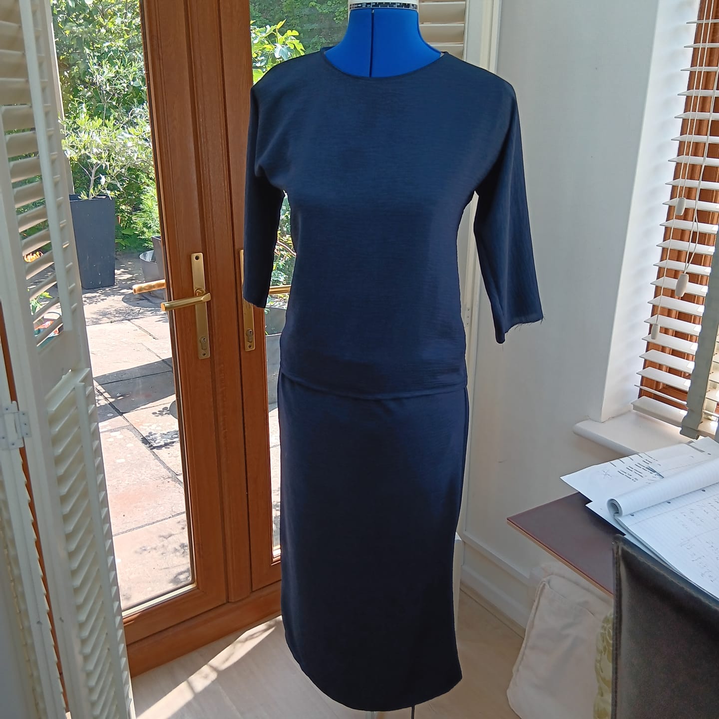 Customer photo review of Plain Italian Stretch Crepe Polyester Fabric