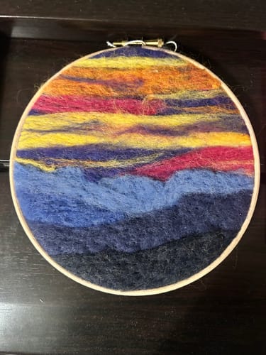 Customer photo review of Mountain Sunset Needle Felting Kit