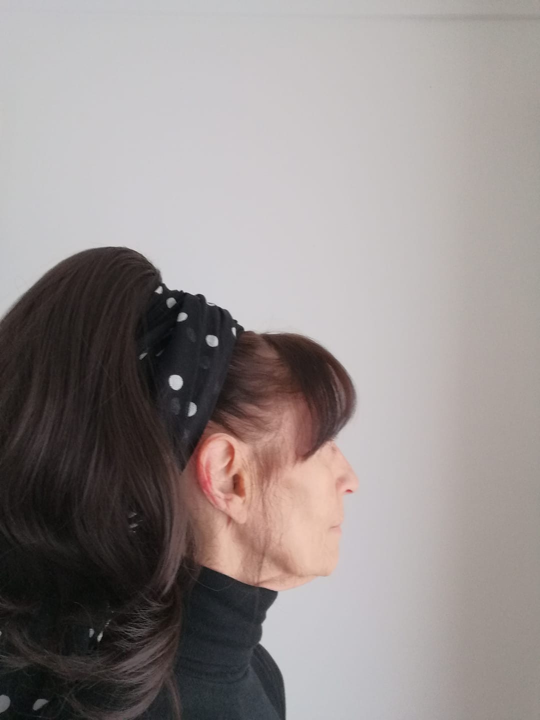 Customer photo review of Stranded Short Swoop Ponytail - Colour #4 Chocolate Dahlia