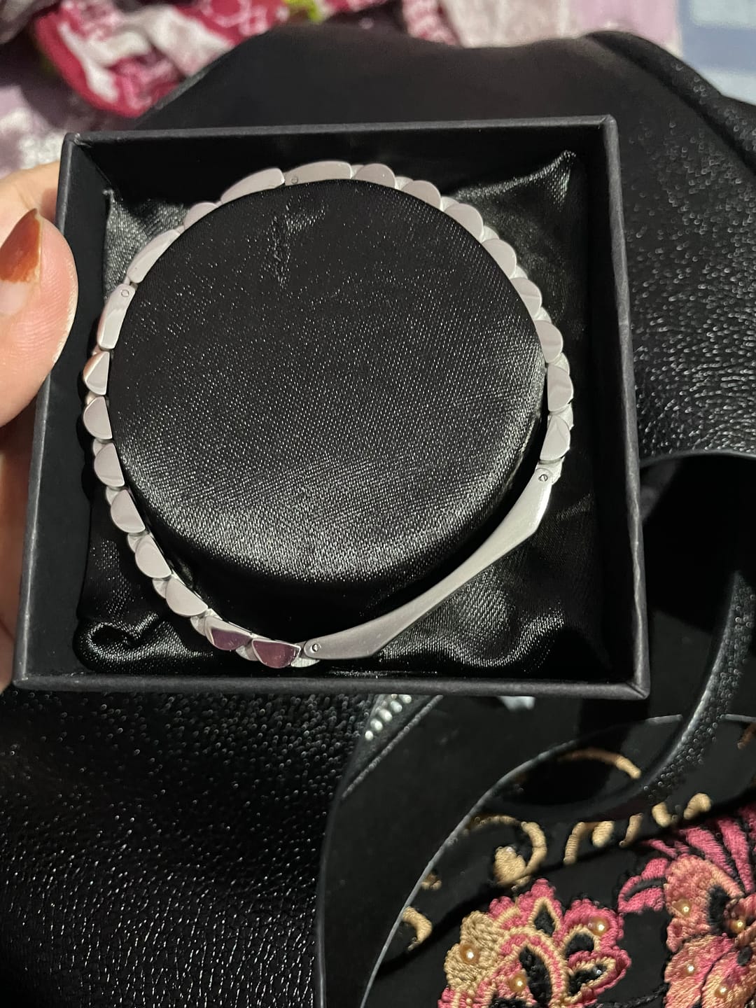 Customer photo review of Personalised Stark Silver Bracelet