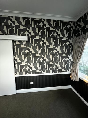 Customer photo review of Linnet - Geometric Wallpaper - Cream/Charcoal