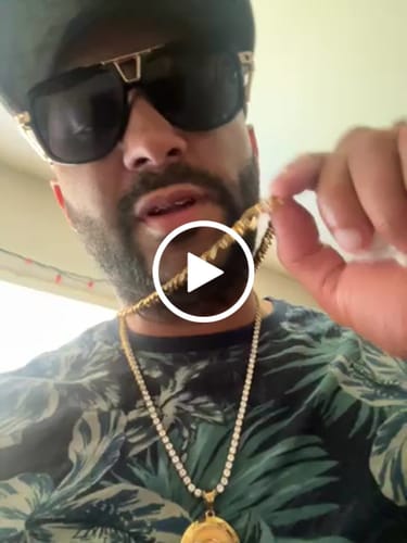 Customer video review of FREE 9mm Figaro Gold Plated Hip Hop Chain Necklace - 24 Inch