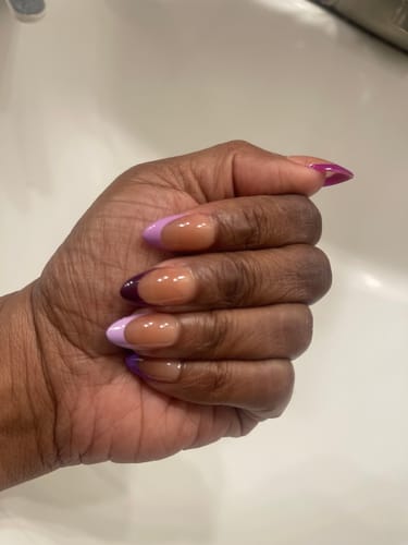 Customer photo review of XCOATTIPS® Purple Pastel French Kit - Short Almond