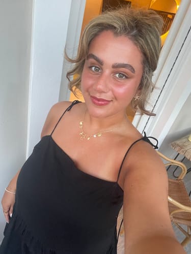 Customer photo review of GOLD OCEAN LETTER NECKLACE