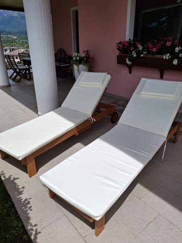 Customer photo review of Cuscino Imbottito Lettino Prendisole Cook, Sfoderabile, Antigraffio, con Laccetti, Interni o Esterni, Imbottitura 5 cm, Universale Copri Lettino Giardino 60x190 cm Bianco