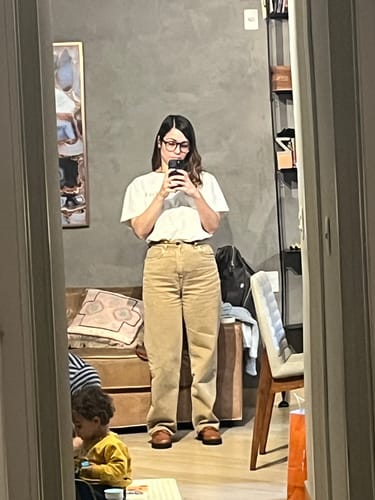 Denise P. review of Calça Jeans Reta Araçá Marrom Claro image 1 out of 1