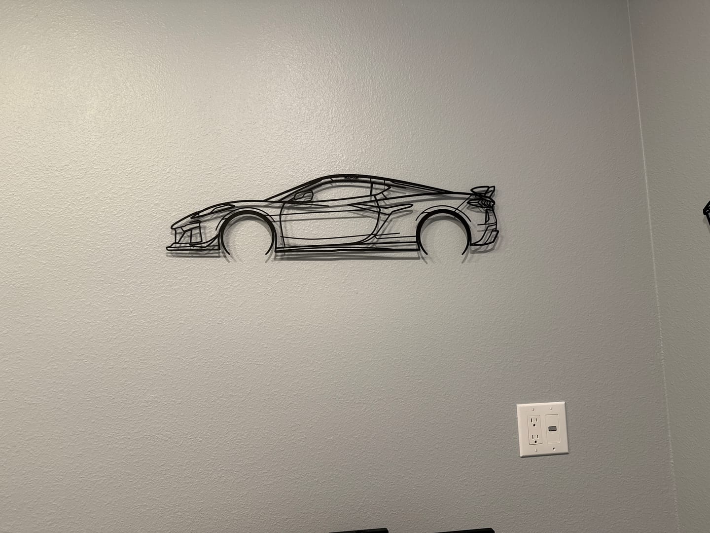 Customer photo review of Corvette C8 Z06 Detailed Silhouette Metal Wall Art