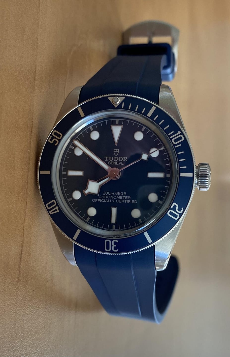 Customer photo review of Integrated Rubber Strap For Tudor Black Bay 58 - Blue