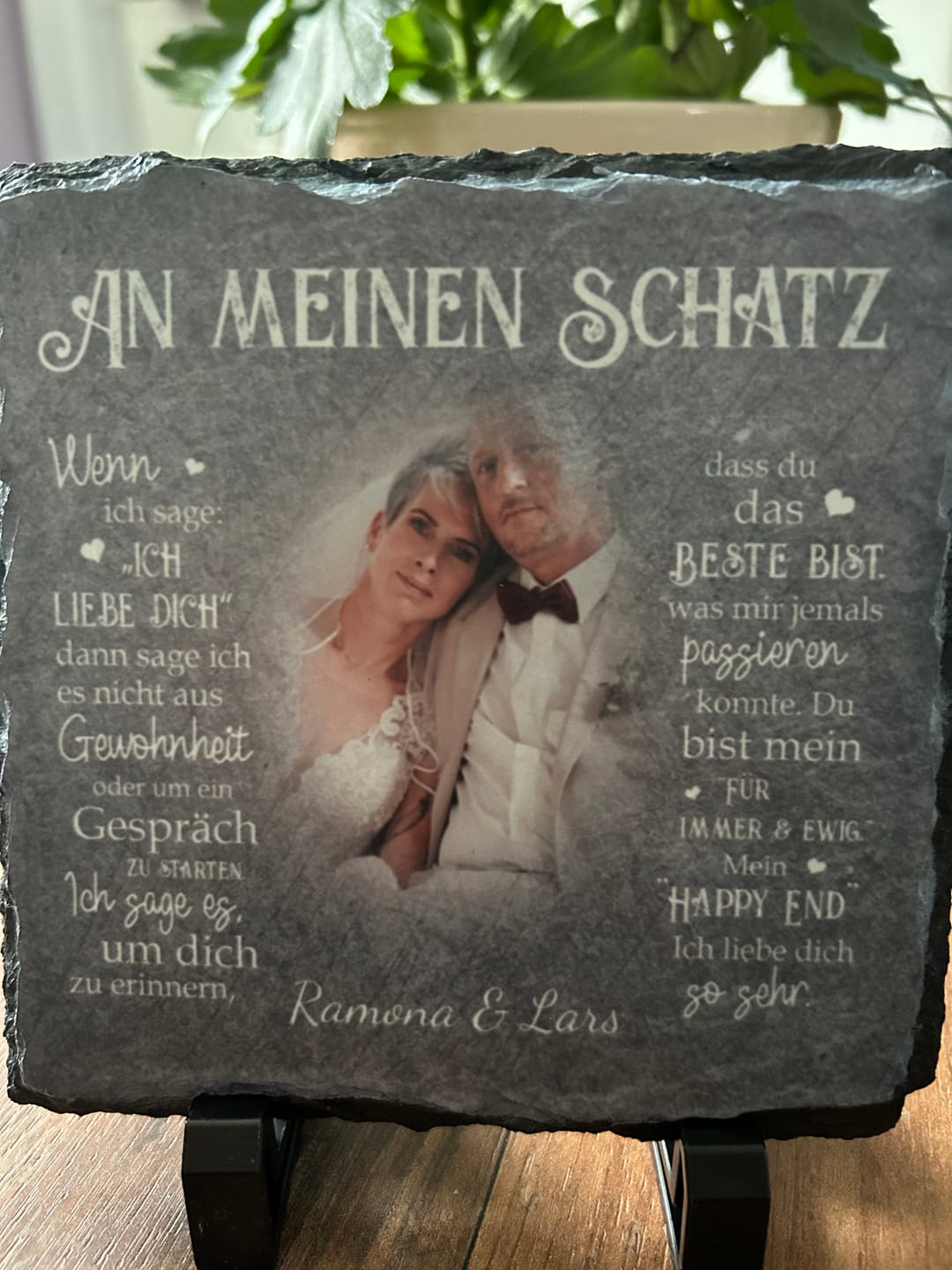 Customer photo review of An meinen Schatz - Paar-Schieferplatte