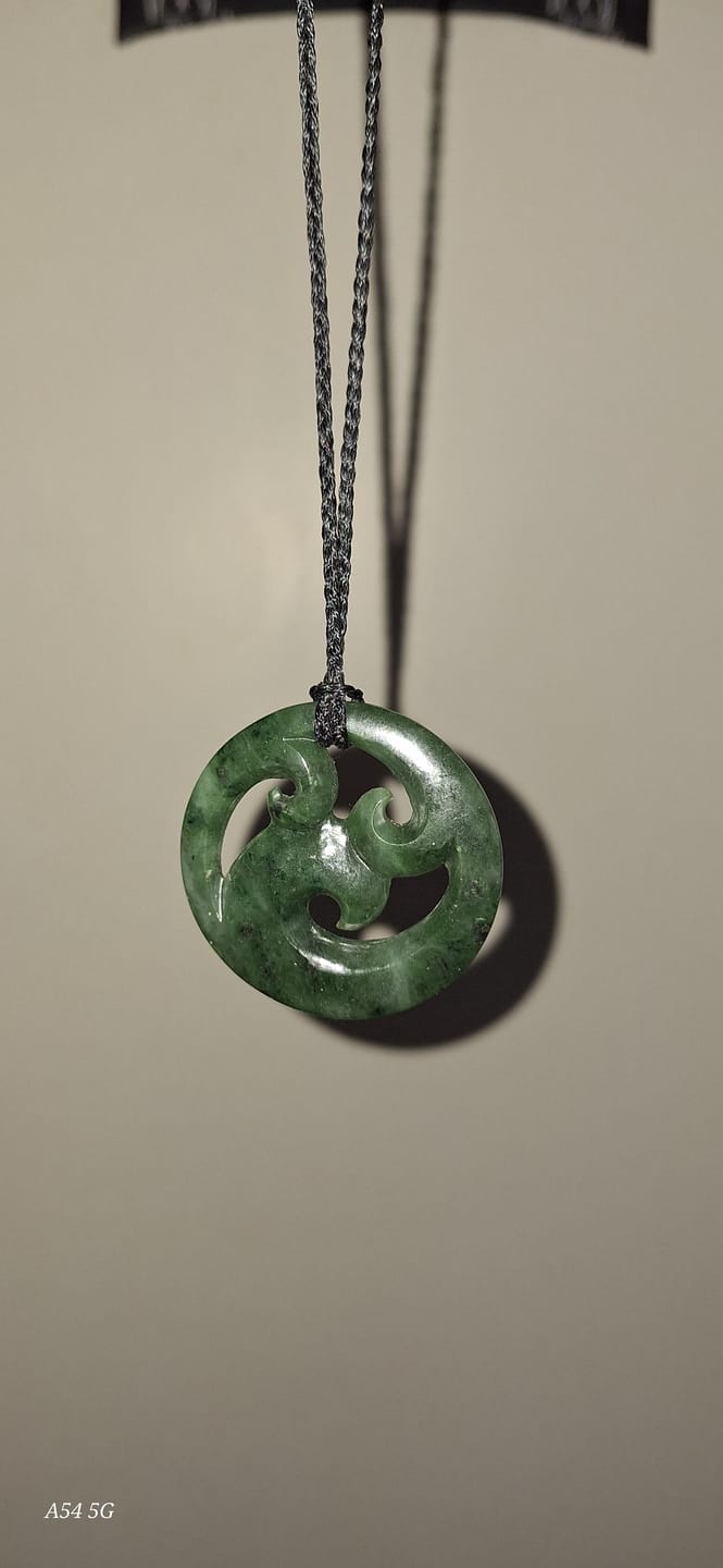 Customer photo review of Large Genuine NZ Greenstone Triple Koru Necklace