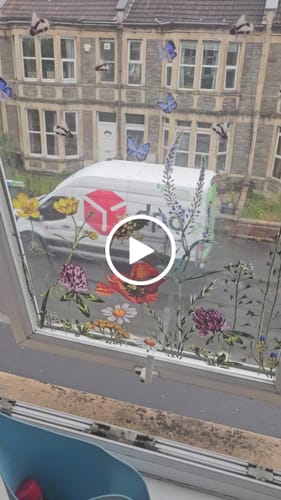 Customer video review of Botanical Meadow Flower Privacy Window Film Border