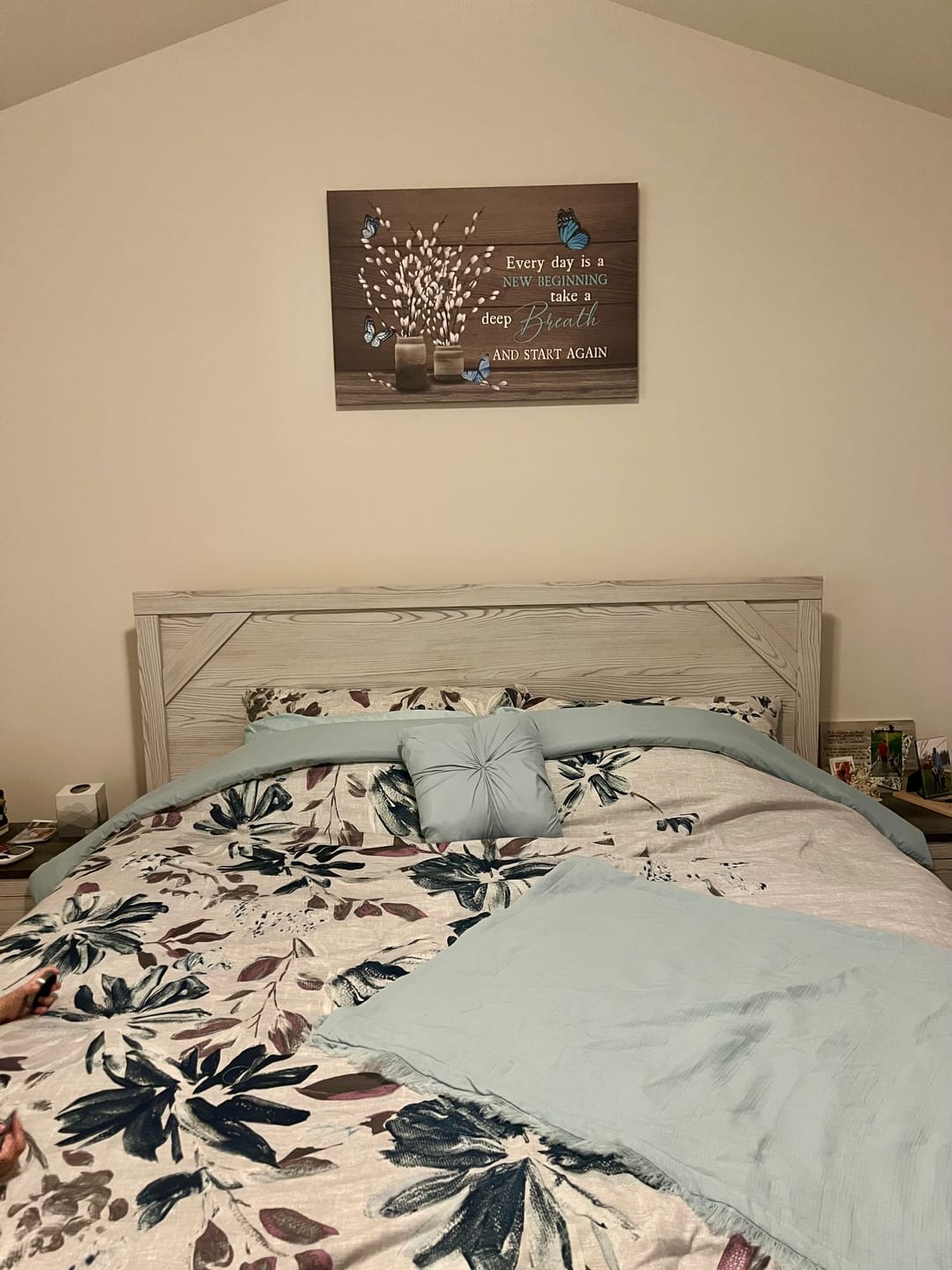 Customer photo review of Every Day Is A New Beginning Butterfly Flower Christian Wall Art Canvas