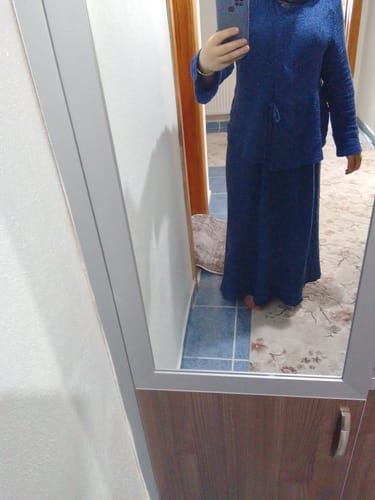 Customer photo review of Müslin İndigo İkili Takım