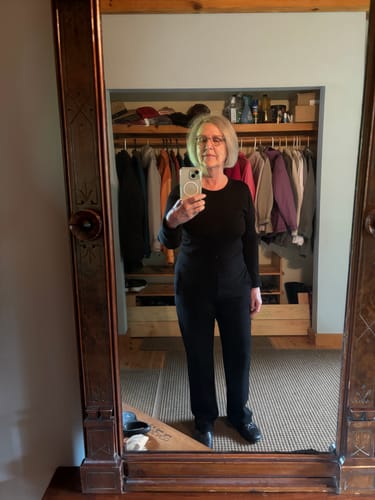 Customer photo review of Emerson Straight Leg Pants Petite - Black