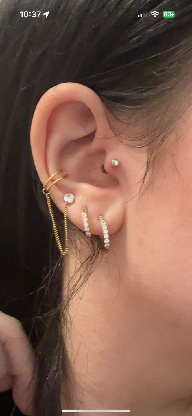 Customer photo review of Bright Diamond Ohrkette | 18K vergoldet