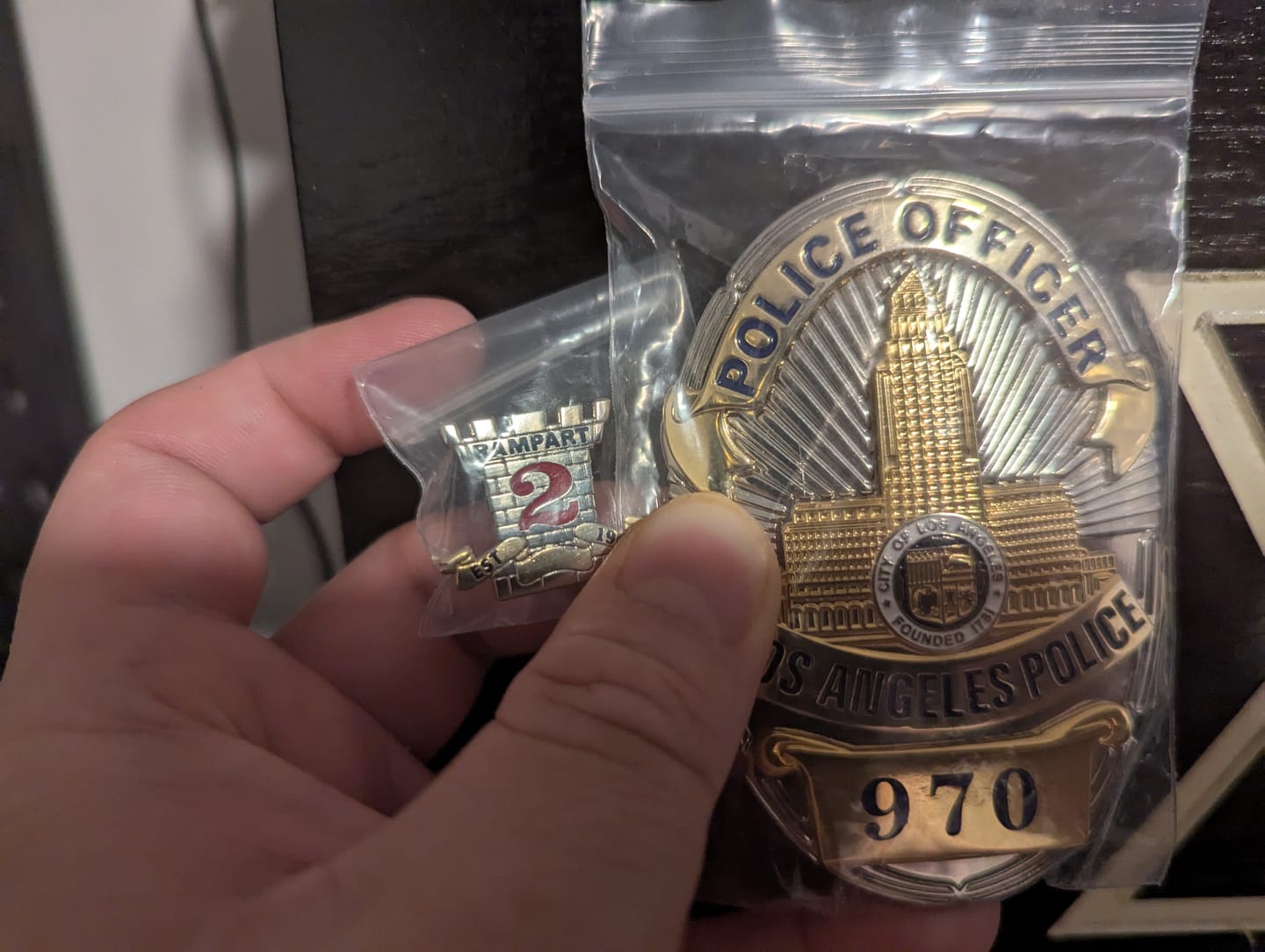 Customer photo review of LAPD Police Officer Los Angeles Police Badge Customizable Number