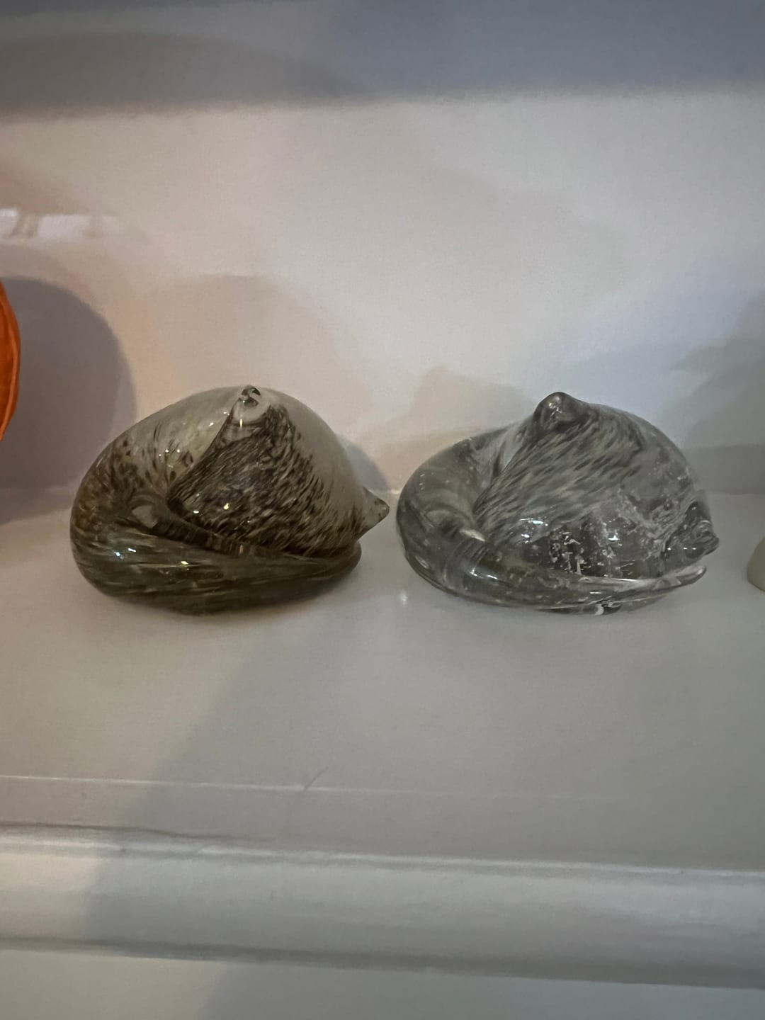 Customer photo review of Half-tone Sleeping Glass Cat with Infused Cremation Ashes