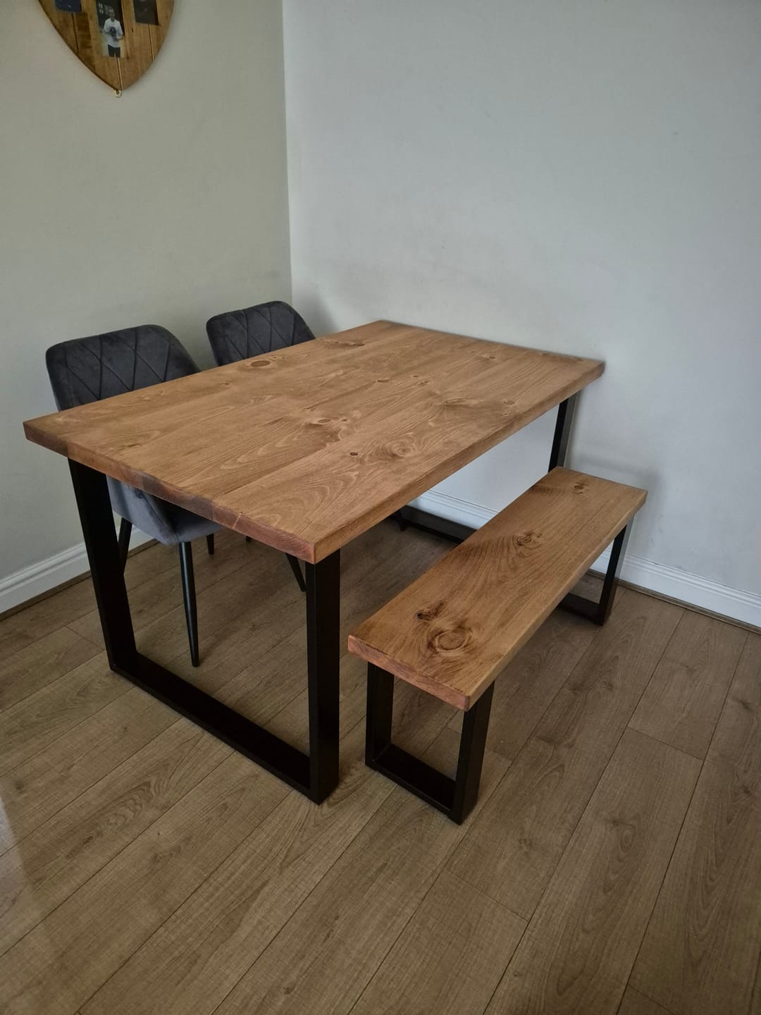 Customer photo review of Industrial Dining Table with Square Frame Leg