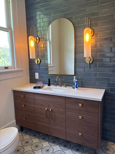 Customer photo review of Austin SLIM 60" American Black Walnut Bathroom Vanity