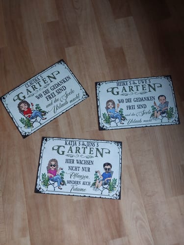 Customer photo review of Personalisiertes Gartenschild mit Namen Anpassbar