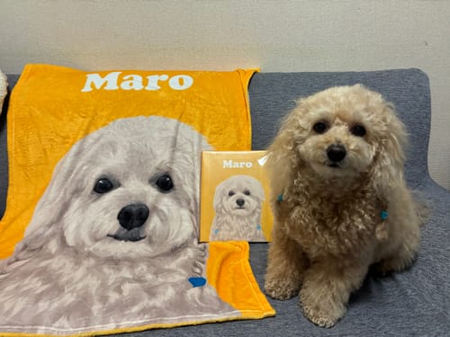 Customer photo review of Petcanva©オーダーメイド ブランケット