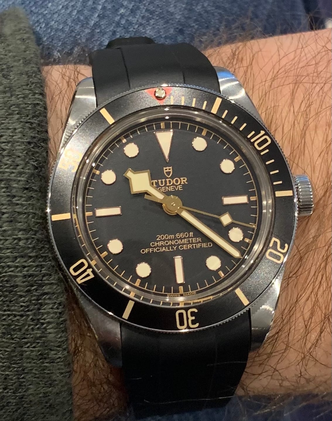 Customer photo review of Integrated Rubber Strap For Tudor Black Bay 58 - Blue