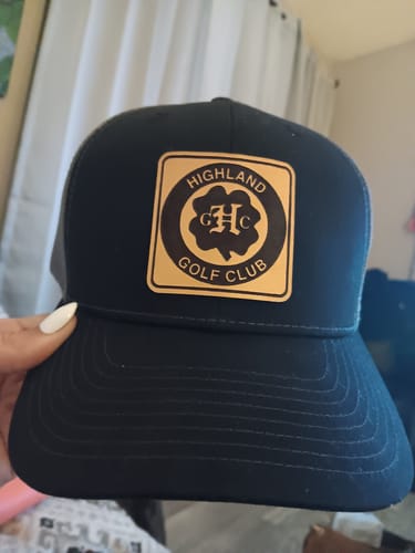 Customer photo review of Custom Leather Patch Hats Richardson 112 Laser Engraved