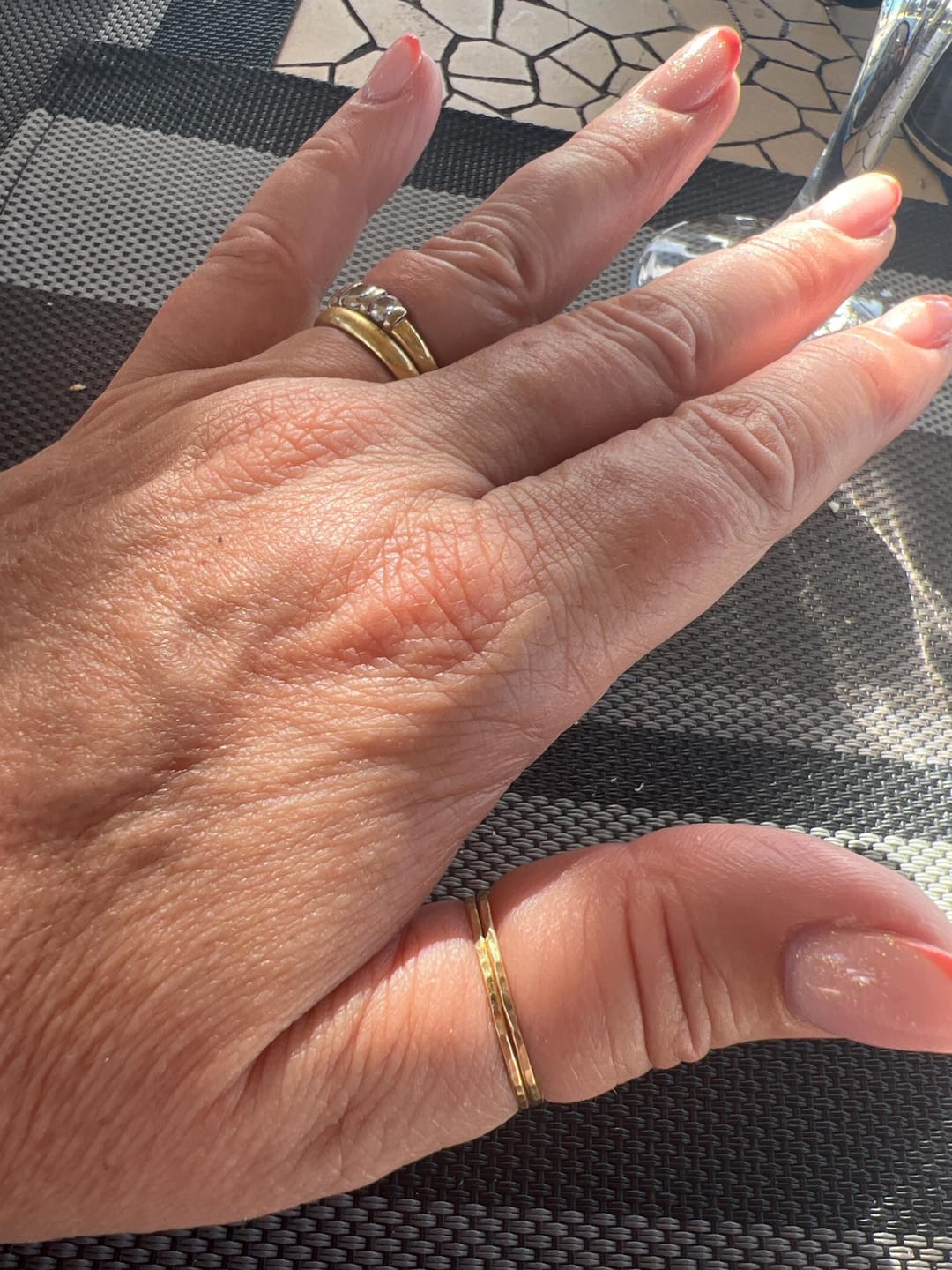 Customer photo review of 14K Gold Ring Hammered Finish