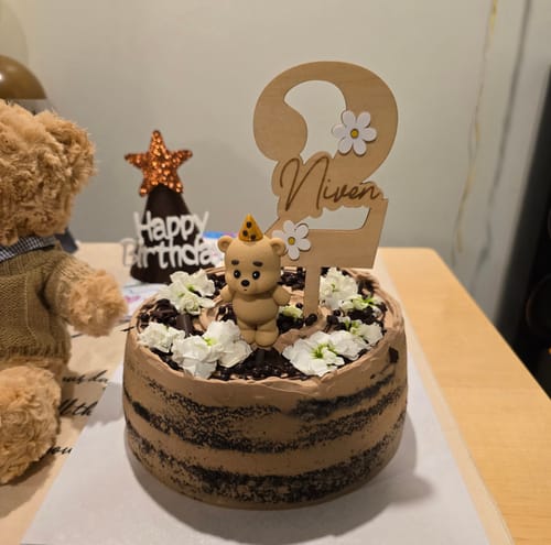 Customer photo review of double chocolate cake
