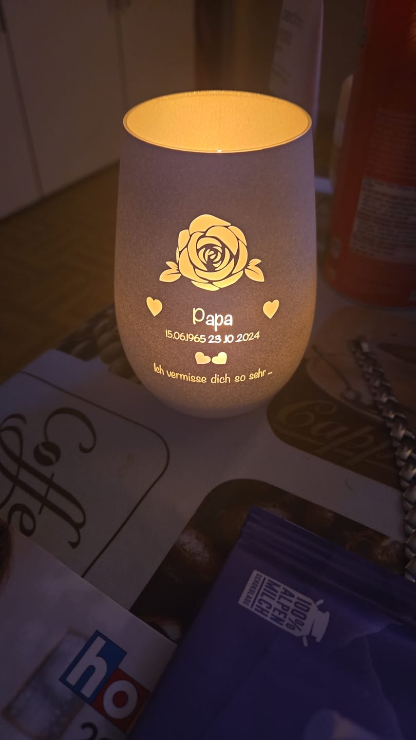 Customer photo review of Wir vermissen dich ... - Individuelles Trauerlicht