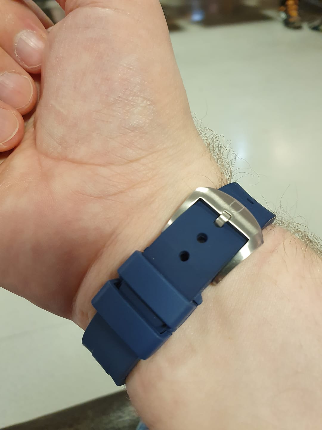 Customer photo review of Integrated Rubber Strap For Tudor Black Bay 58 - Blue