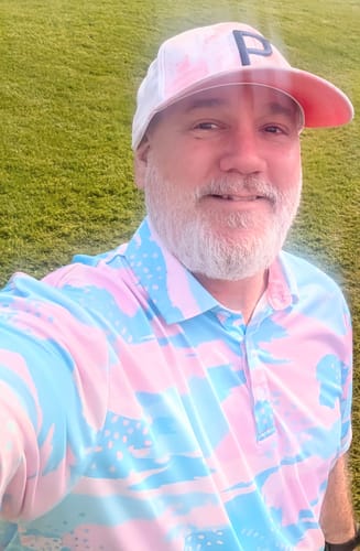 Customer photo review of Men's Pastel Camo golf polo