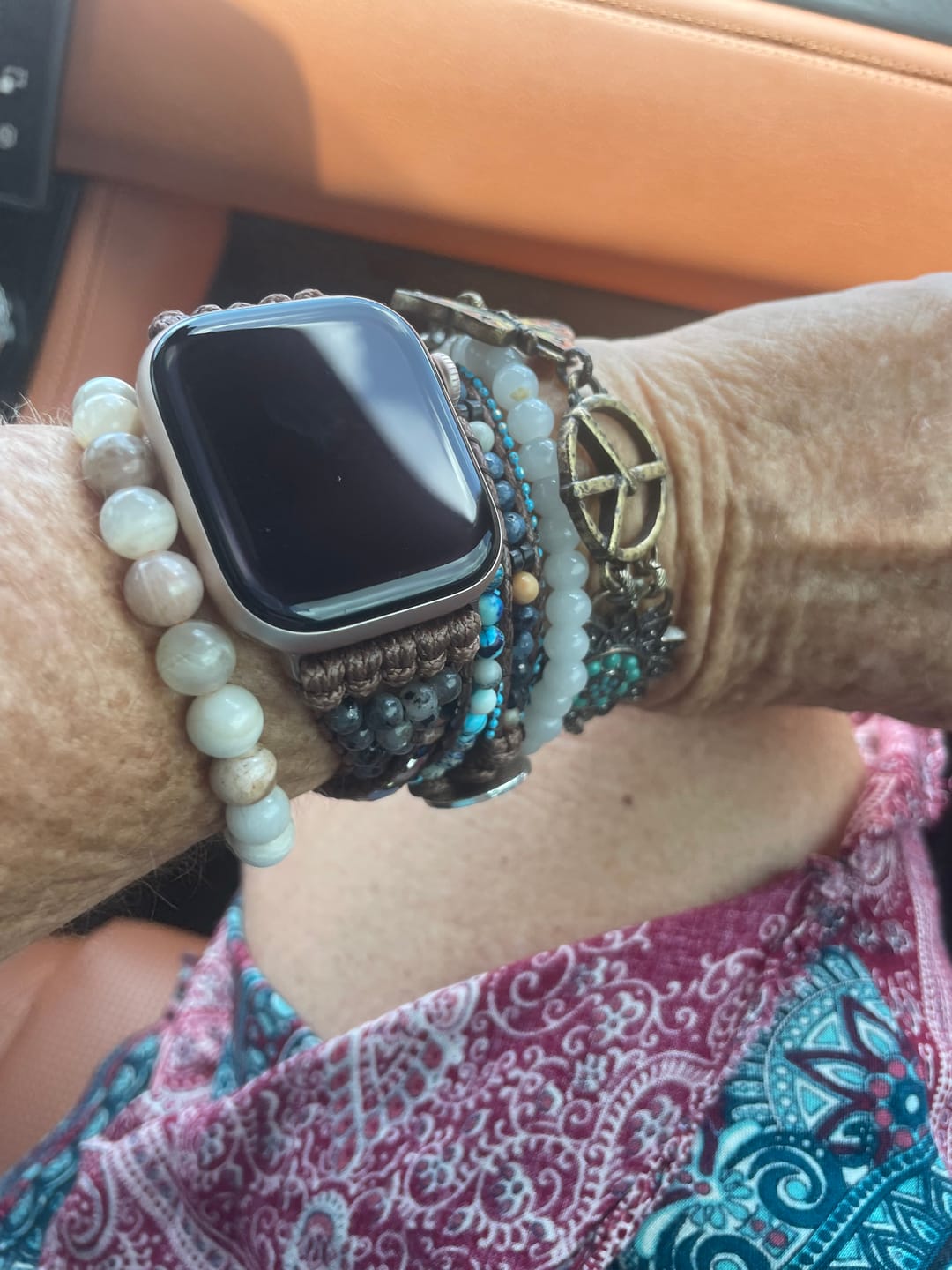 Customer photo review of Serene Ocean Apple Watch Strap