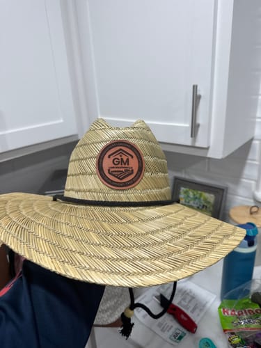 Customer photo review of Custom Leather Patch 7-Panel Trucker Hat - Richardson 169 Cannon