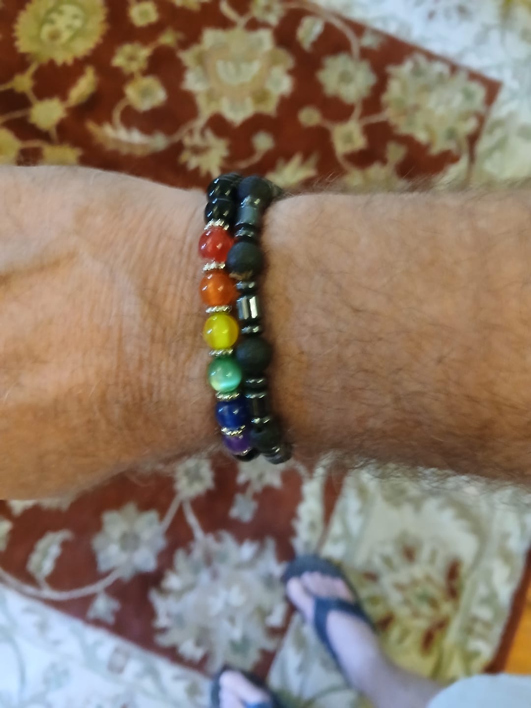 Customer photo review of Rainbow Bead Bracelet