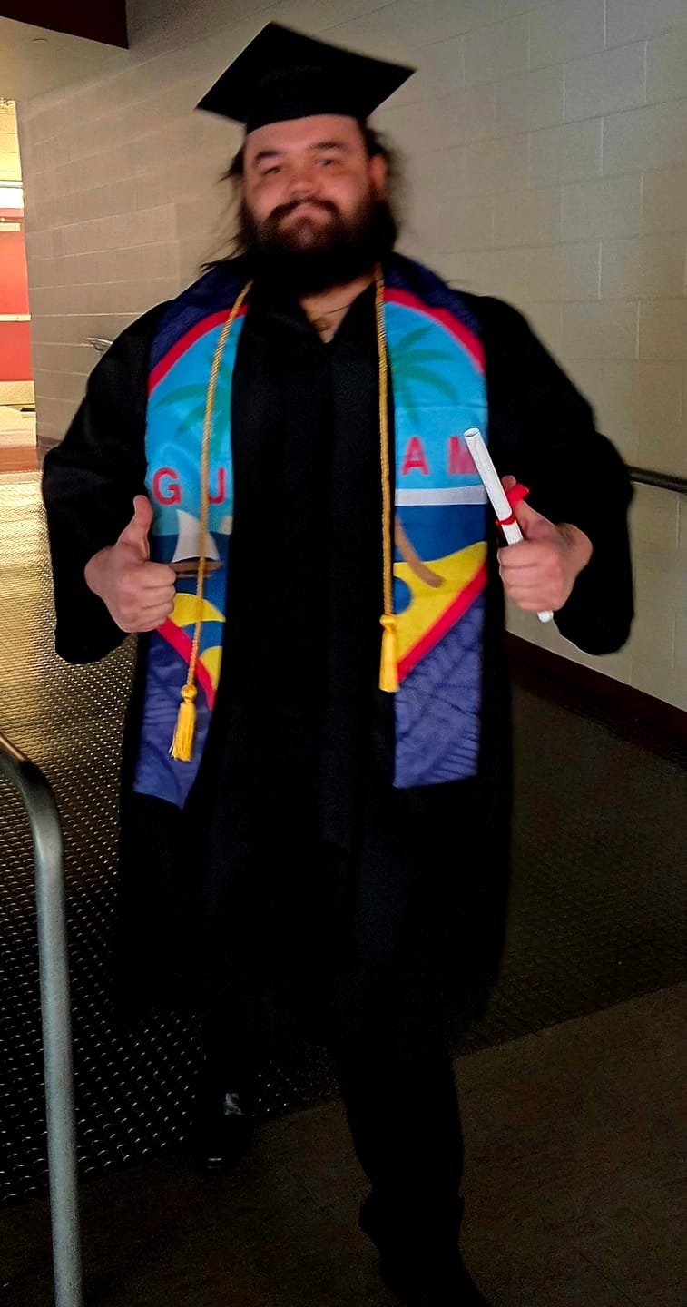 Customer photo review of Guahan Tribal Blue Guam Graduation Stole Sash