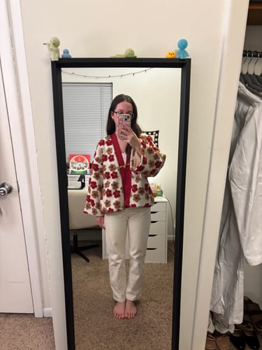 Customer photo review of Jian You 间游 Garden Tour Modernized Song Dynasty Floral Sheep Wool Jacket