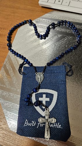 Customer photo review of Handmade Wooden Rosary - Mary's Armor