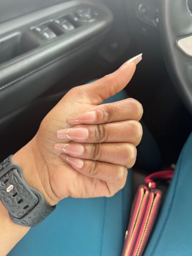 Customer photo review of Gilded French Coffin Nails - Press On Nails