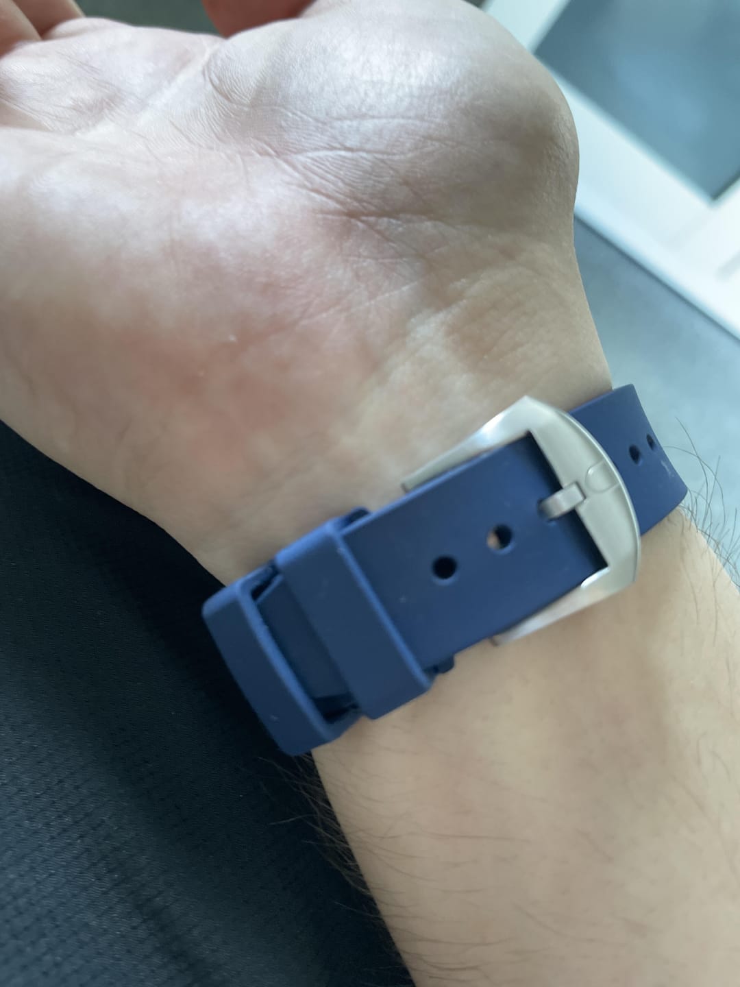Customer photo review of Integrated Rubber Strap For Tudor Black Bay 58 - Blue