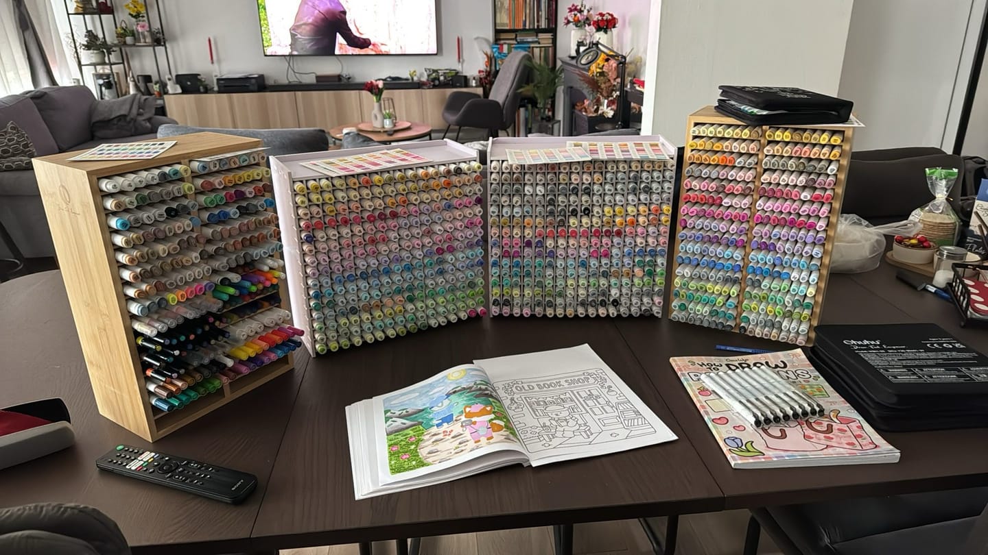 Customer photo review of Ohuhu Bamboo Marker Organizer (Europe Only)