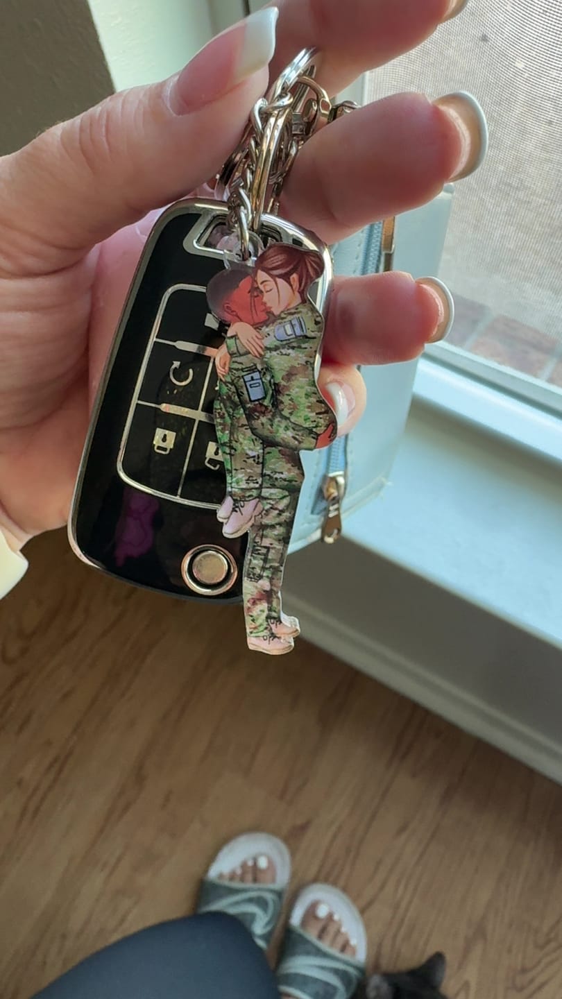 Customer photo review of Personalized Keychain, Couple Portrait, Firefighter, Nurse, Police Officer, Teacher, Gifts by Occupation