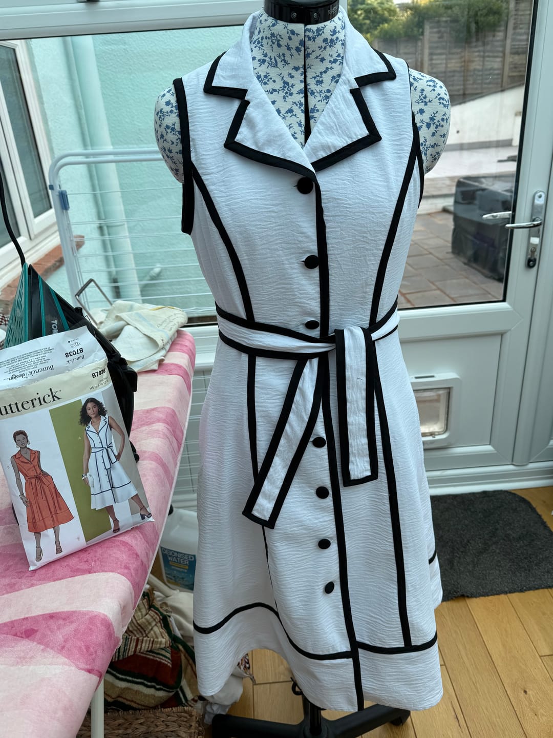 Customer photo review of Plain Italian Stretch Crepe Polyester Fabric