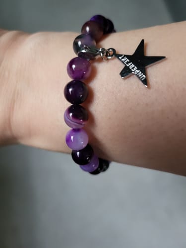 Customer photo review of »Don’t Panic - angstfrei« Armband aus echtem Lavendelachat