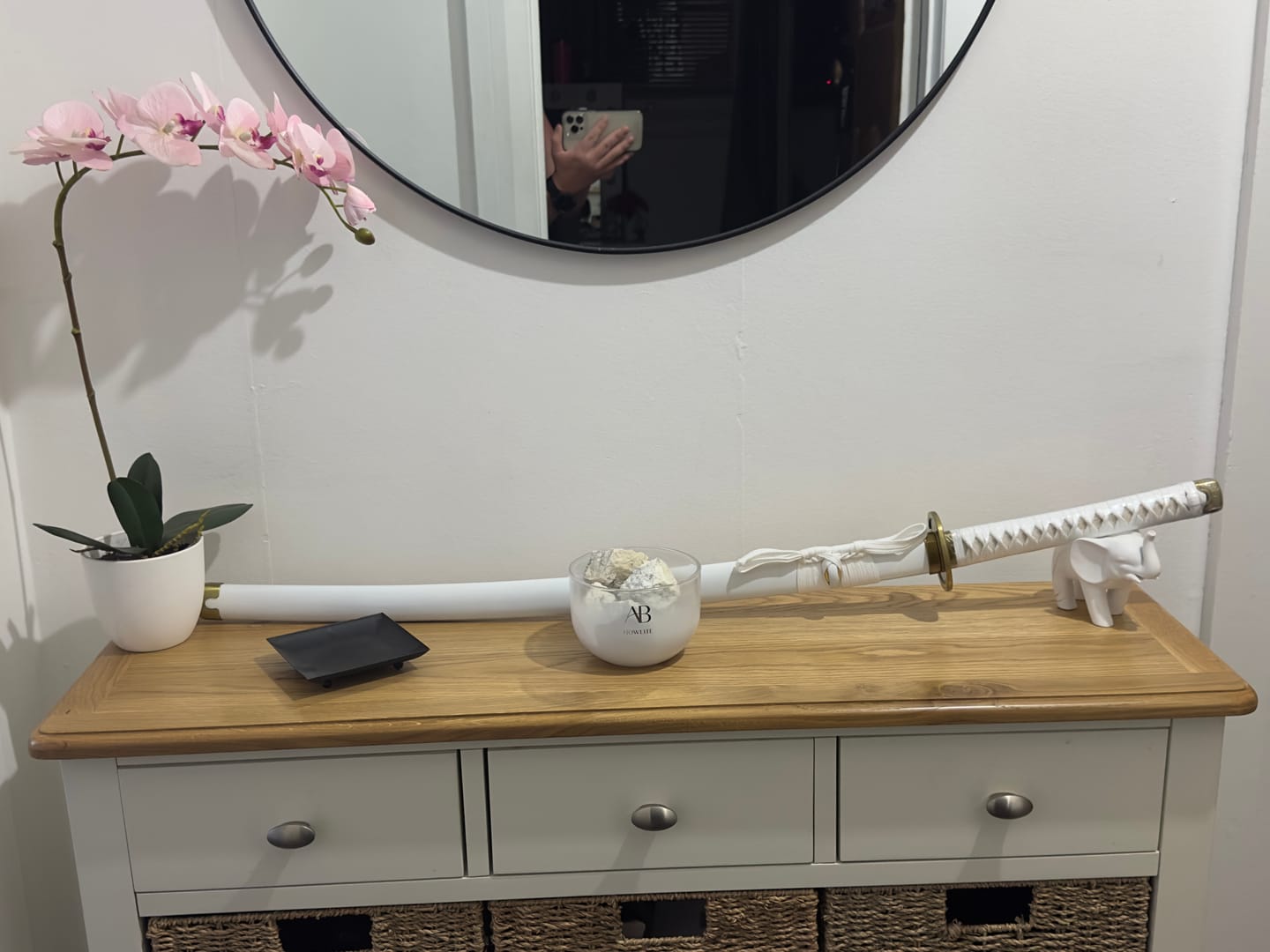 Customer photo review of Wado Ichimonji Zoro Katana One Piece T10 Steel Mirror Finish