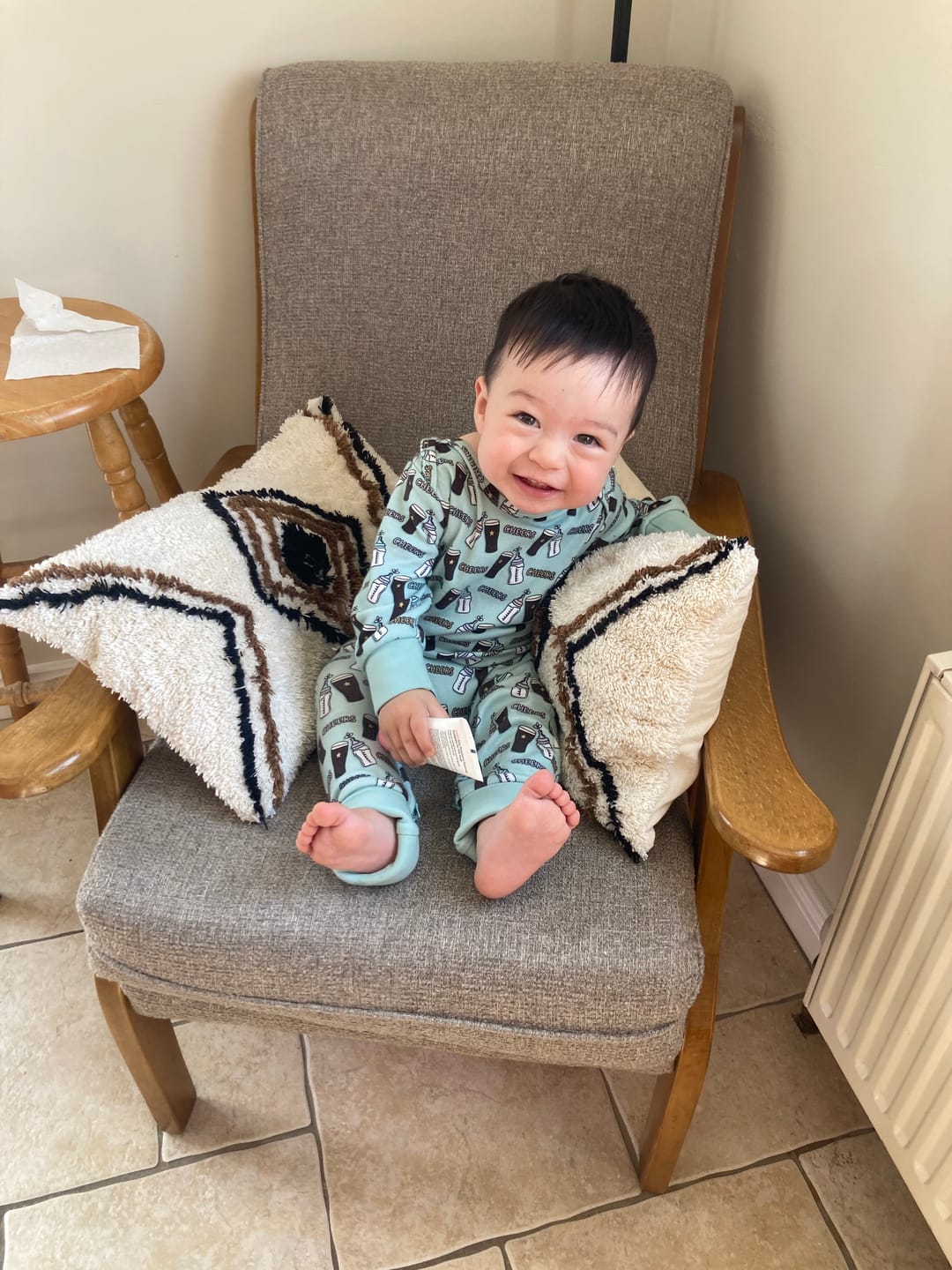 Customer photo review of Cheers Onesie