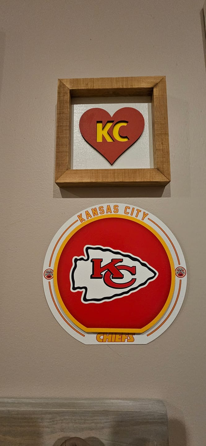 Customer photo review of Kansas City Chiefs "Double Play" On the Shelf or on the Wall Art