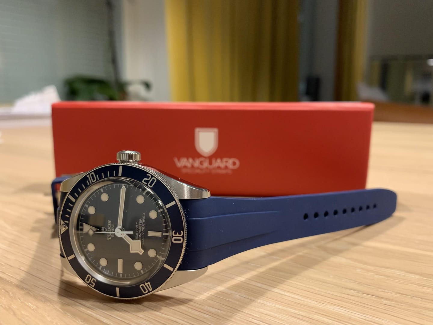 Customer photo review of Integrated Rubber Strap For Tudor Black Bay 58 - Blue