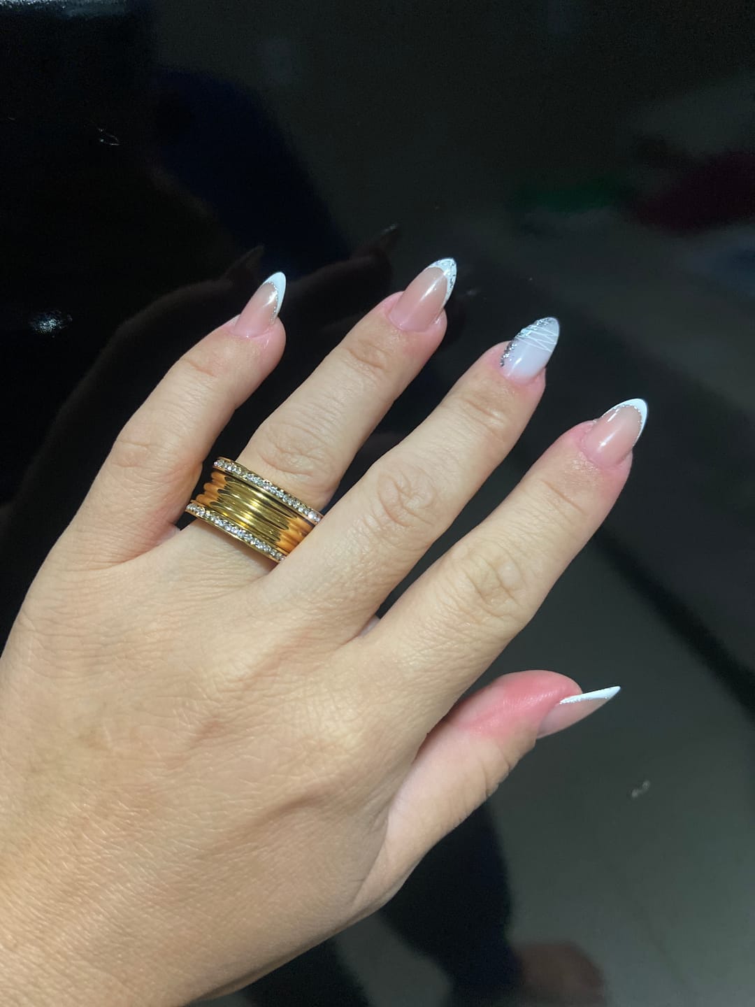 Customer photo review of Anel Luxo Imperial Banhado em Ouro 18K