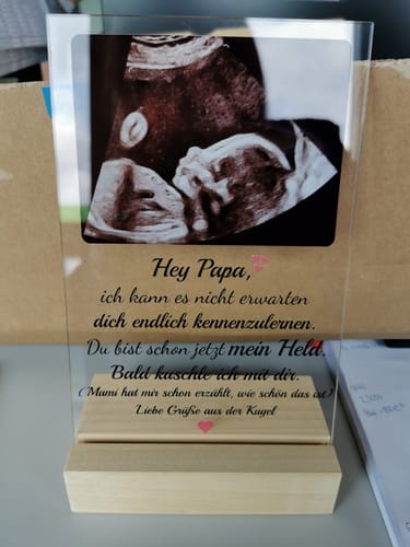 Customer photo review of Acrylglas - Ultraschallbild Papa - personalisierbar
